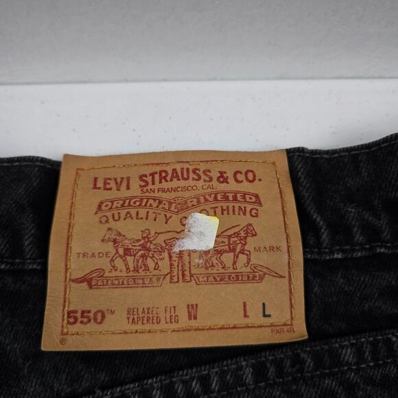 Vintage Levi's 550 relaxed‎ tapered 20 jeans USA black 90's womens 5713 - Picture 4 of 12
